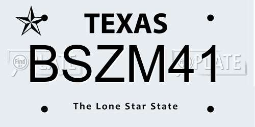 BSZM41 Texas License Plate