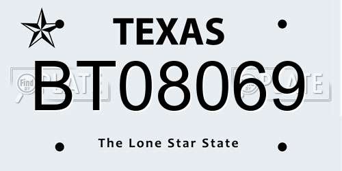 BT08069 Texas License Plate