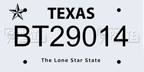 BT29014 Texas License Plate