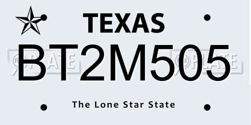 BT2M505 Texas License Plate