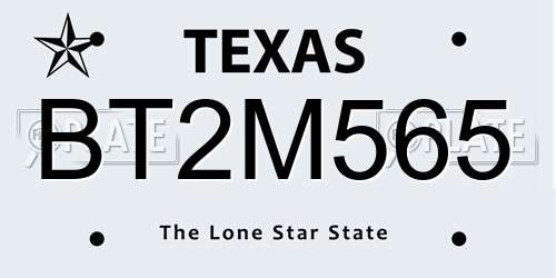 BT2M565 Texas License Plate