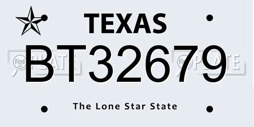 BT32679 Texas License Plate