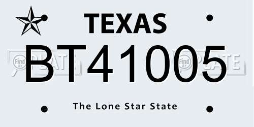 BT41005 Texas License Plate