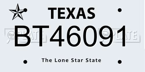 BT46091 Texas License Plate