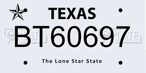 BT60697 Texas License Plate