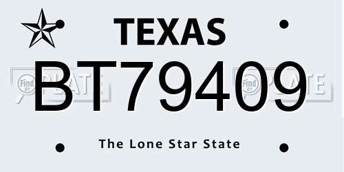 BT79409 Texas License Plate