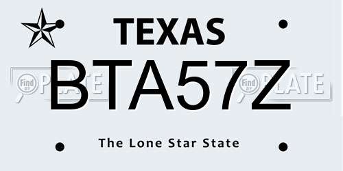 BTA57Z Texas License Plate