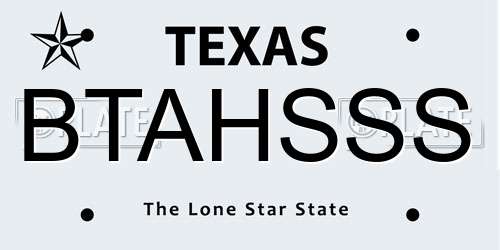 BTAHSSS Texas License Plate