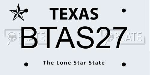 BTAS27 Texas License Plate