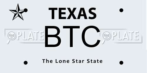 BTC Texas License Plate