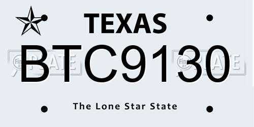 BTC9130 Texas License Plate