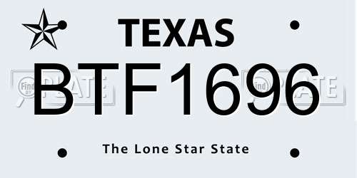 BTF1696 Texas License Plate
