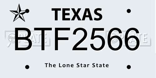 BTF2566 Texas License Plate