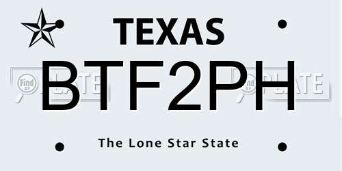 BTF2PH Texas License Plate
