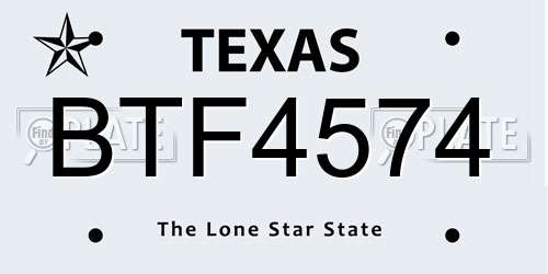 BTF4574 Texas License Plate