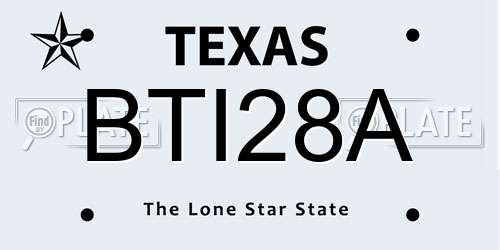 BTI28A Texas License Plate