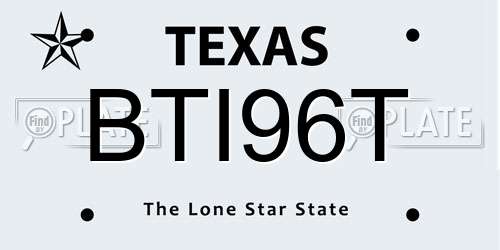 BTI96T Texas License Plate