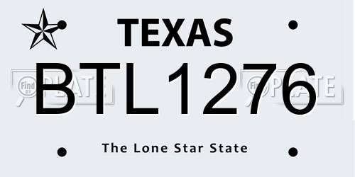 BTL1276 Texas License Plate