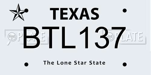 BTL137 Texas License Plate
