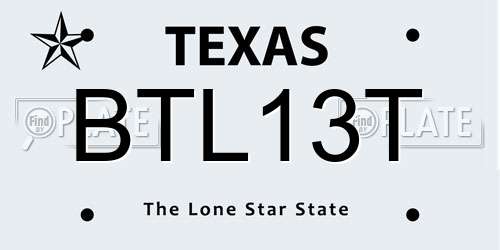 BTL13T Texas License Plate