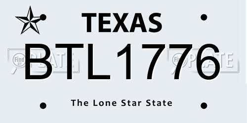 BTL1776 Texas License Plate