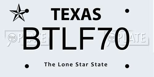 BTLF70 Texas License Plate