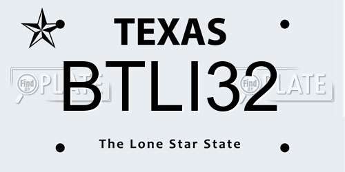 BTLI32 Texas License Plate