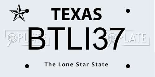 BTLI37 Texas License Plate
