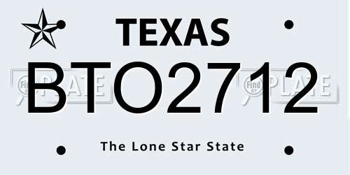 BTO2712 Texas License Plate