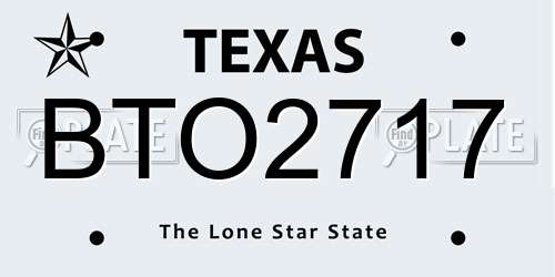 BTO2717 Texas License Plate