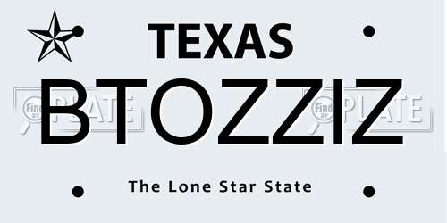 BTOZZIZ Texas License Plate