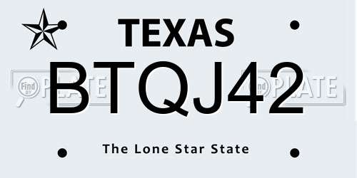 BTQJ42 Texas License Plate