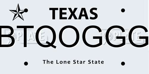 BTQOGGG Texas License Plate