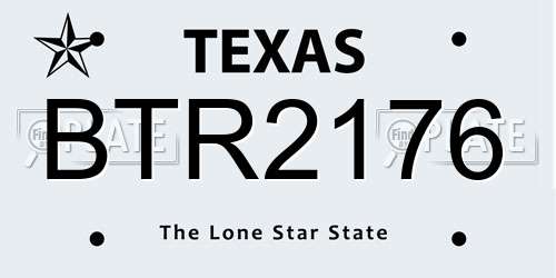 BTR2176 Texas License Plate