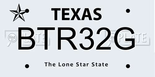BTR32G Texas License Plate