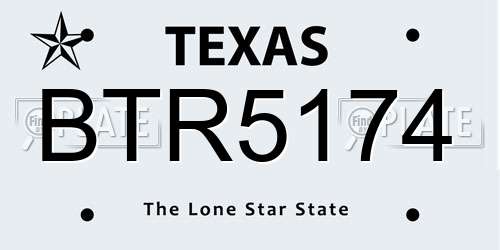 BTR5174 Texas License Plate