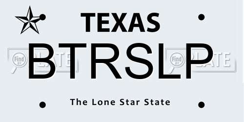 BTRSLP Texas License Plate