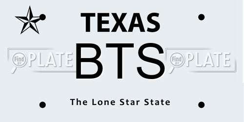BTS Texas License Plate