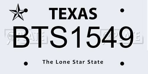 BTS1549 Texas License Plate
