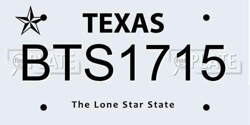 BTS1715 Texas License Plate