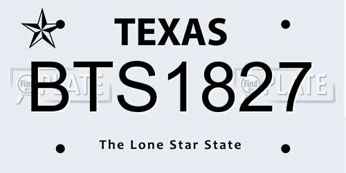 BTS1827 Texas License Plate
