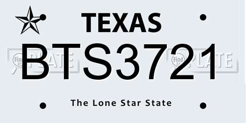 BTS3721 Texas License Plate