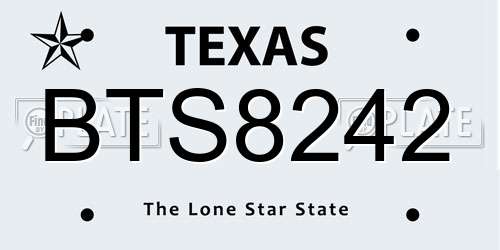 BTS8242 Texas License Plate