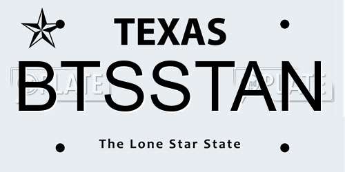 BTSSTAN Texas License Plate