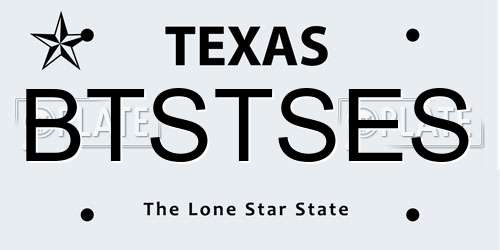 BTSTSES Texas License Plate