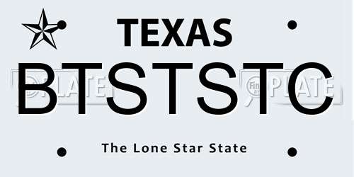 BTSTSTC Texas License Plate