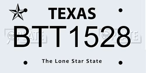 BTT1528 Texas License Plate