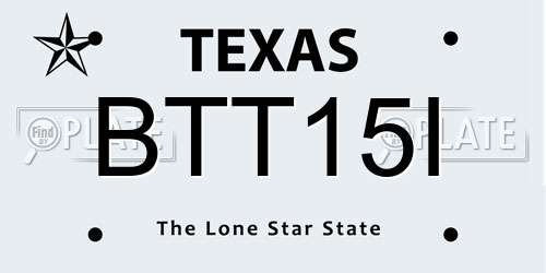 BTT15I Texas License Plate