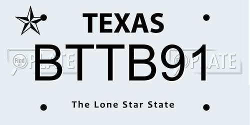 BTTB91 Texas License Plate