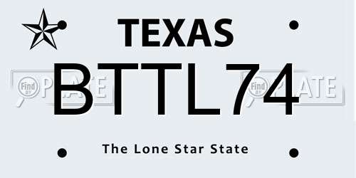 BTTL74 Texas License Plate